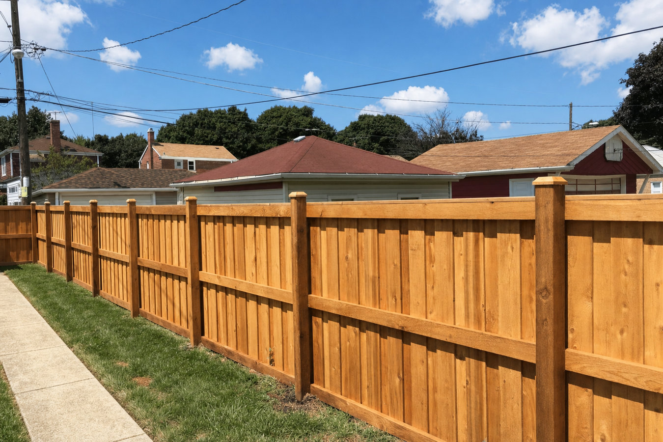 Wood fence installation